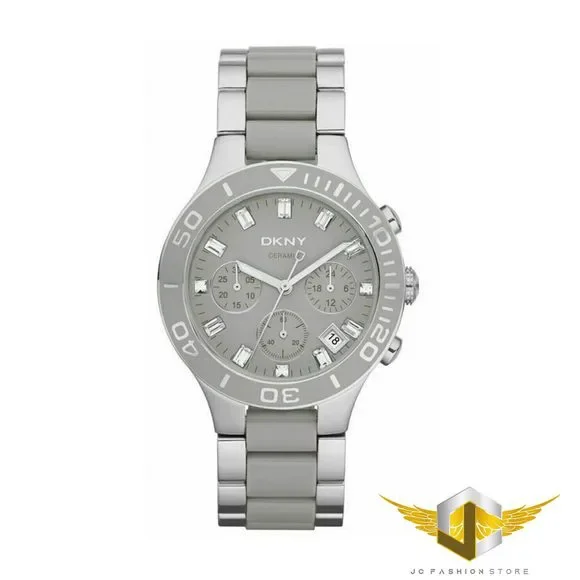 DKNY Gray Ceramic Watch DKNY SILVER TONE+GRAY,GREY CERAMIC+CHRONOGRAPH CRYSTAL DIAL+  main image 4